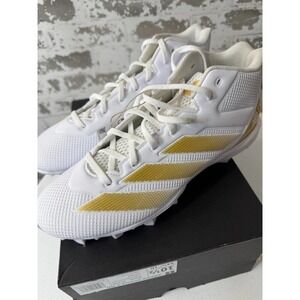 Adidas Adizero Impact.2 MD Football Shoes Mens 10.5 White Gold Cleats IF5106 New